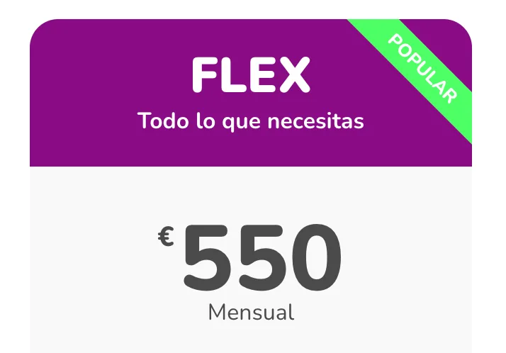 Esta imagen muestra el FLEX tier de todas las opciones que hay para contratar una Plataforma IoT, con su precio específico de 550 euros. Todo lo que necesitas para comenzar con el Internet De Las Cosas y tu Instancia Dedicada o Instancia Privada