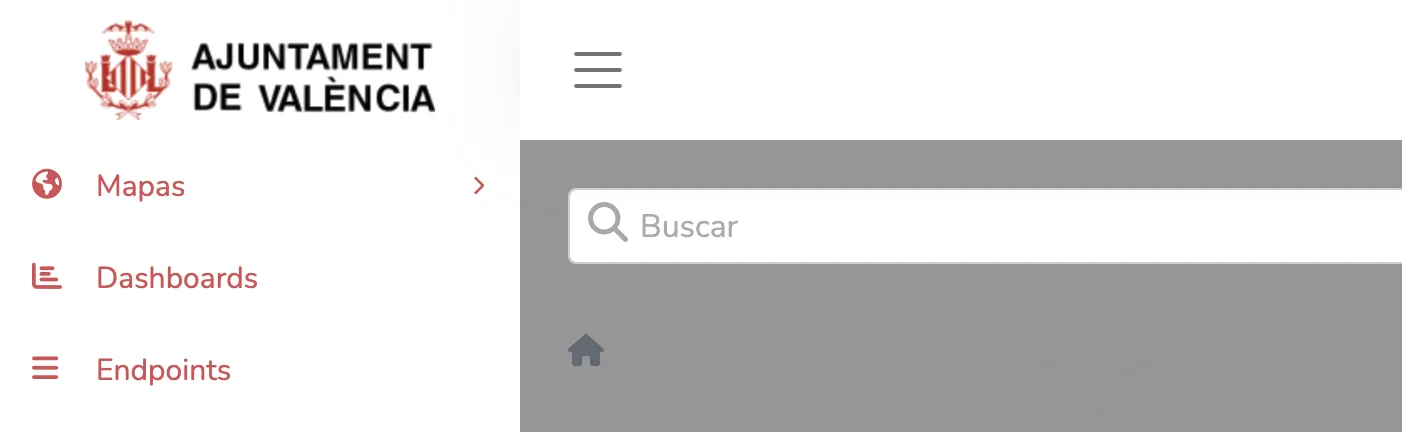 La imagen muestra un Dashboard de Cloud Studio IoT dentro de su plataforma de IoT Gear Studio para el Ayuntamiento de Valencia, el Dashboard muestra cómo la funcionalidad White-Labeling o Marca Blanca permite brandear o poner el logo de tu marca a la Plataforma, lo mismo ocurre con los colores que son personalizables