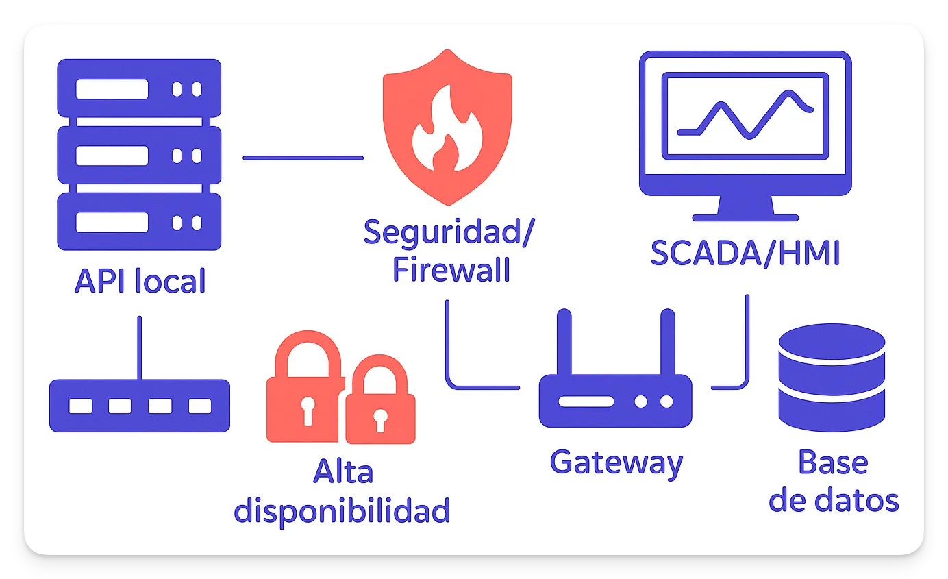 Diagram showing the operation of an On-Premise IoT platform